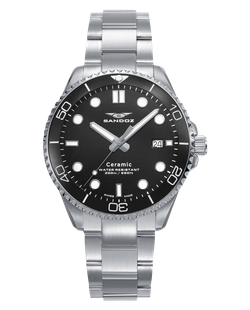 Reloj Sandoz Hombre 83019-57 Acero Plateado Bicolor Negro Analógico
