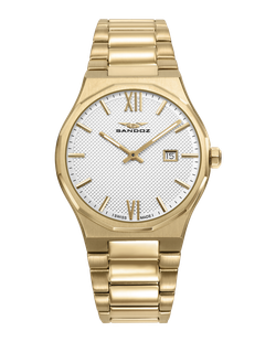 Reloj Sandoz Hombre Swiss Made 83013-83 Acero Dorado Analógico
