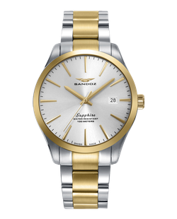 Reloj Sandoz Hombre Swiss Made 83023-87 Acero Bicolor Dorado Analógico