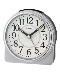 Reloj Seiko Clock Despertador QHE198S Plástico Plateado