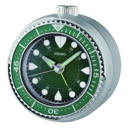 Reloj Seiko Clock Despertador QHE207A Diver Plástico Plateado