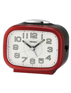 Reloj Seiko Clock Despertador QHK060R Plástico Negro Bicolor Rojo