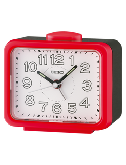 Reloj Seiko Clock Despertador QHK061R Plástico Negro Bicolor Rojo