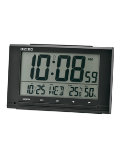 Reloj Seiko Clock Despertador QHL090K Digital Plástico Negro