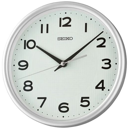 Relógio de parede redondo prateado Seiko Clocks QXA836S