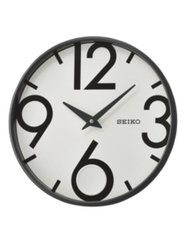 Luxe Hoogland Mompelen Seiko Clocks QXC239K Zwarte Wandklok — Joyeriacanovas