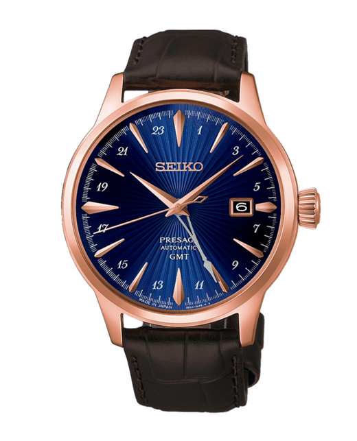 Reloj Seiko Hombre HCB005J1 Presage Piel Marrón Acero Rose Automático