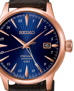 Reloj Seiko Hombre HCB005J1 Presage Piel Marrón Acero Rose Automático