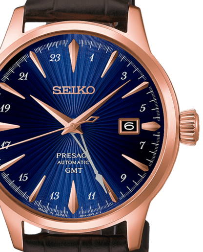 Reloj Seiko Hombre HCB005J1 Presage Piel Marrón Acero Rose Automático