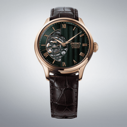 Reloj Seiko Hombre HCB007J1 Presage Japanese Garden Piel Marrón Acero Rose Automático