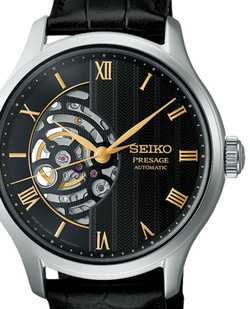 Reloj Seiko Hombre HCB008J1 Presage Japanese Garden Piel Negra Acero Automático