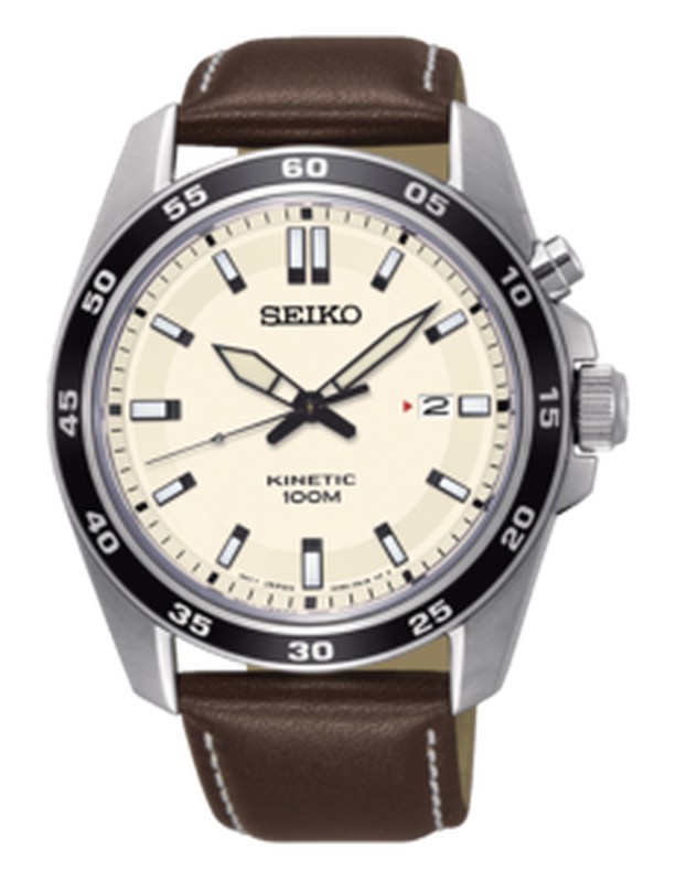 Reloj Seiko Kinetic de pulsera para caballero. En acero. Esfera