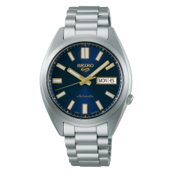 Reloj Seiko Hombre SRPL55K1 Acero Plateado Bicolor Azul Automático 4R36