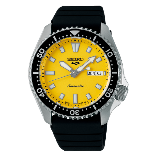 Seiko Men's SRPL87K1 5 Sport Black Rubber Automatic Watch