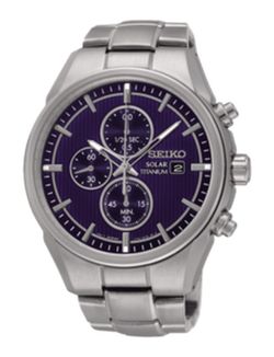 Montre Homme Seiko SSC365P1 Solar Chrono Titanium Blue