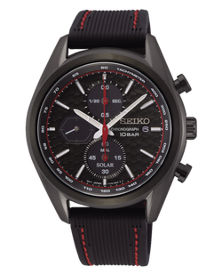 Reloj Seiko Hombre SSC777P1 Macchina Sportiva Cronógrafo Acero Negro Solar Analógico
