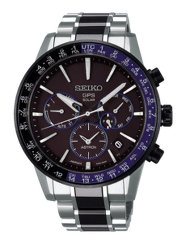 Orologio da uomo Seiko SSH009J1 Astron 5X53 con lunetta in titanio