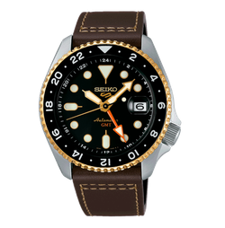 Reloj Seiko Hombre SSK036K1 5 Sports Skx Street Style Automático Piel Marrón Acero Analógico