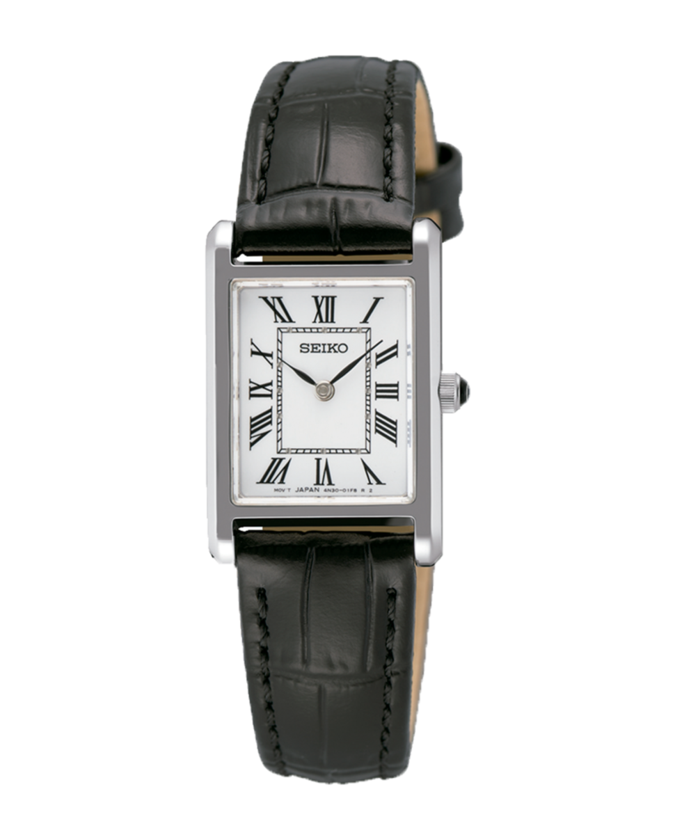 Reloj Seiko Mujer SWR107P1 Neo Classic Piel Negra Acero Analógico