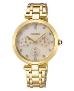 Reloj Seiko Mujer SKY064P1 Ladies Cuarzo Multifunción IP Dorado