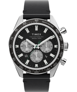 Reloj Timex Hombre TW2V42500 Waterburry Cronógrafo Piel Negra Acero Analógico