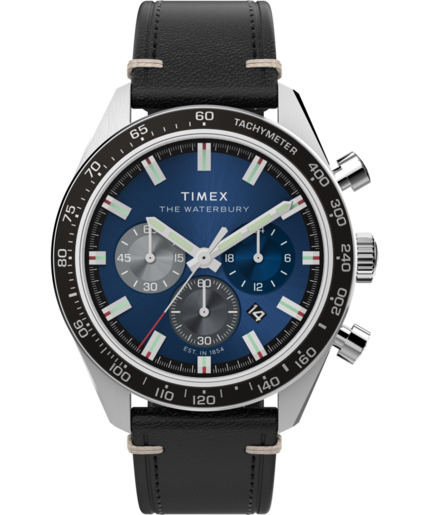 Reloj Timex Hombre TW2Y18600 Piel Negra Cronógrafo Acero Analógico