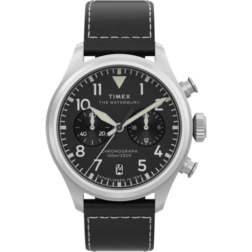 Reloj Timex Hombre TW2Y19000 Piel Negra Cronógrafo Acero Analógico