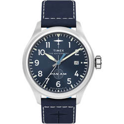 Reloj Timex Hombre TW2Y38800 Waterburry Piel Azul Automático Acero Analógico