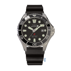 Reloj Timex Hombre TW2Y40000 Deep Water Automático Negro Acero Plateado Analógico