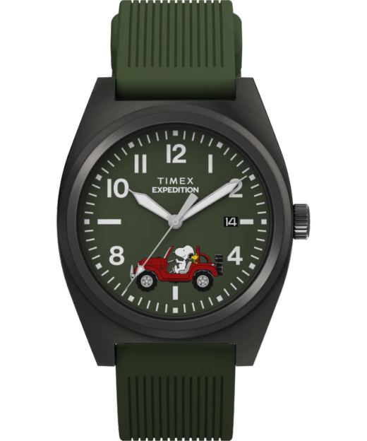 Reloj Timex Hombre TW2Y52500 Edición Snoopy Road Trip Sport Verde Acero Negro