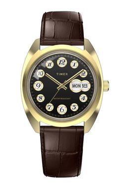 Reloj Timex Hombre TW2Y82100 Piel Marrón Acero Dorado Analógico