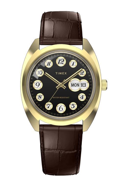 Reloj Timex Hombre TW2Y82100 Piel Marrón Acero Dorado Analógico