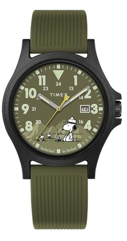Reloj Timex Hombre TW2Y84600 Peanuts Sport Verde Acero Negro Analógico