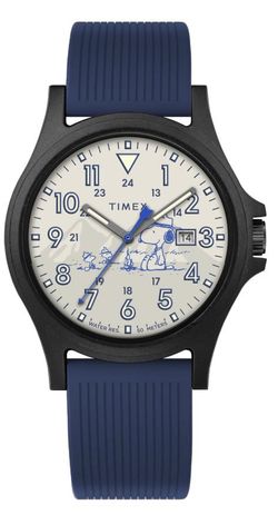 Reloj Timex Hombre TW2Y84700 Peanuts Sport Azul Acero Negro Analógico
