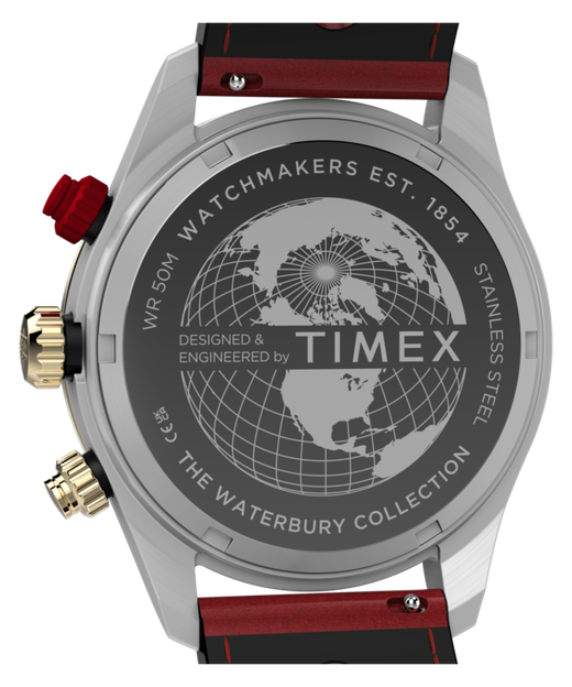 Reloj Timex Hombre TW2Y93400 Piel Roja Acero Analógico