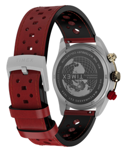 Reloj Timex Hombre TW2Y93400 Piel Roja Acero Analógico