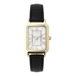 Reloj Timex Mujer TW2Y71900 Piel Negra Acero Dorado Analógico