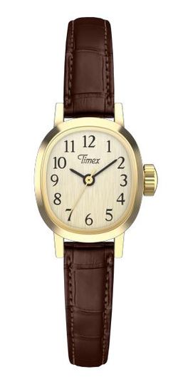 Reloj Timex Mujer TW2Y87700 Piel Marrón Acero Dorado Analógico