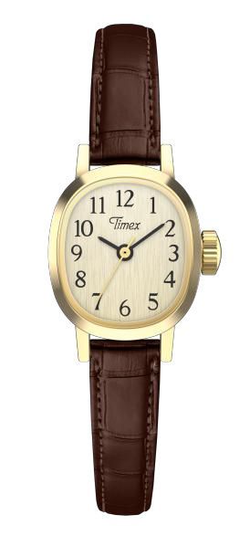 Reloj Timex Mujer TW2Y87700 Piel Marrón Acero Dorado Analógico