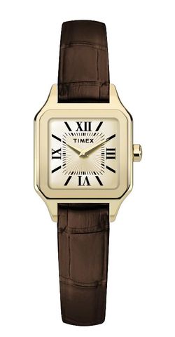 Reloj Timex Mujer TW2Y90700 Piel Marrón Acero Dorado Analógico