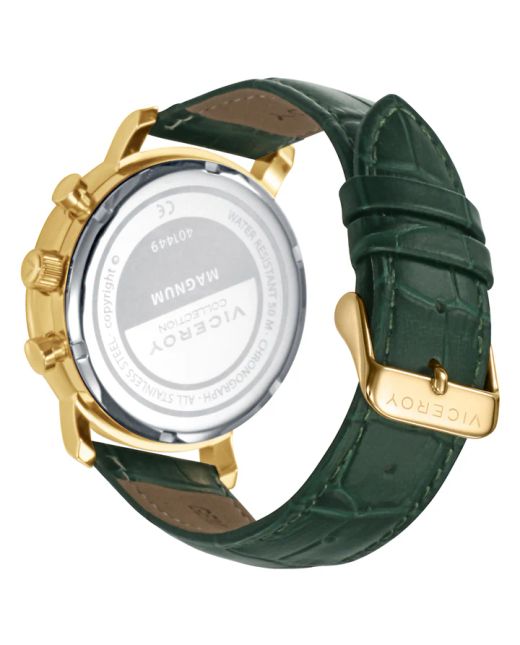 Reloj Viceroy Hombre 401449-64 Cronógrafo Piel Verde Acero Dorado Bicolor Verde Analógico