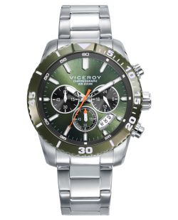 Reloj Viceroy Hombre 401457-67 Cronógrafo Acero Bicolor Verde Analógico