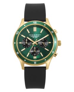 Reloj Viceroy Hombre 401489-67 Sport Negro Cronógrafo Acero Dorado Analógico
