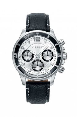 Viceroy Ανδρικό ρολόι 42223-05 Εικονίδιο μαύρο δέρμα