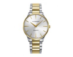Reloj Viceroy Hombre 45119-87 Swiss Made Acero Plateado Bicolor Dorado Analógico