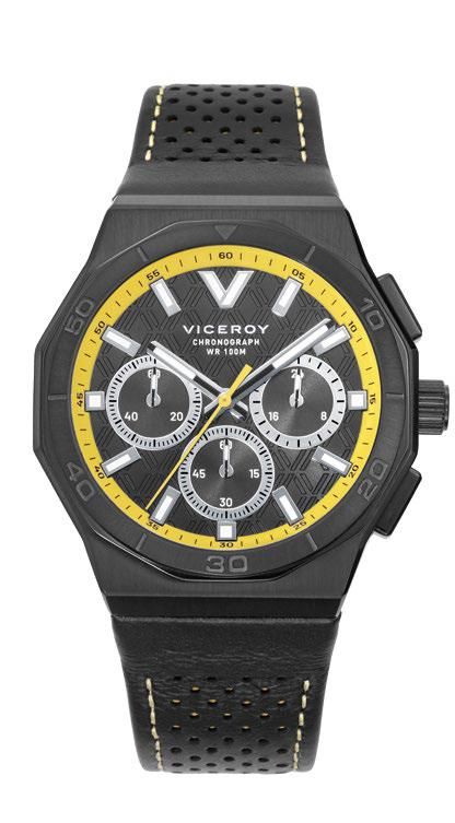 Reloj Viceroy Hombre 45127-57 Piel Negra Cronógrafo Acero Analógico