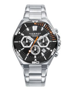Reloj Viceroy Hombre 46849-57 Cronógrafo Acero Bicolor Negro Analógico