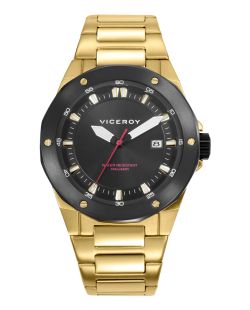 Reloj Viceroy Hombre 46851-57 Acero Dorado Bicolor Negro Analógico