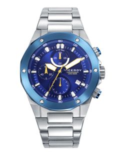 Reloj Viceroy Hombre 46853-37 Cronógrafo Acero Bicolor Azul Analógico
