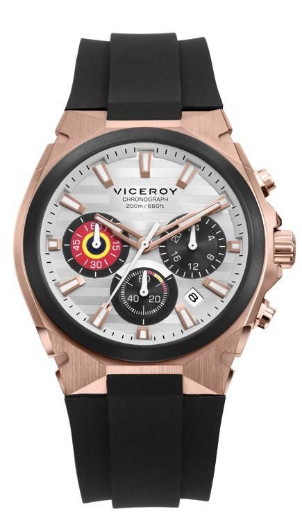 Reloj Viceroy Hombre 46859-07 Sport Negro Cronógrafo Acero Rose Analógico